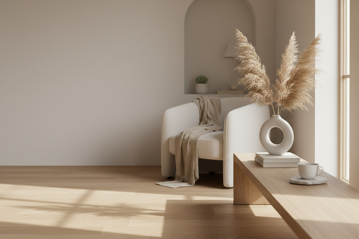 Clean, uncluttered layout

Open space on left or right side (for your headline & button)

Not too many products — focus on environment + mood